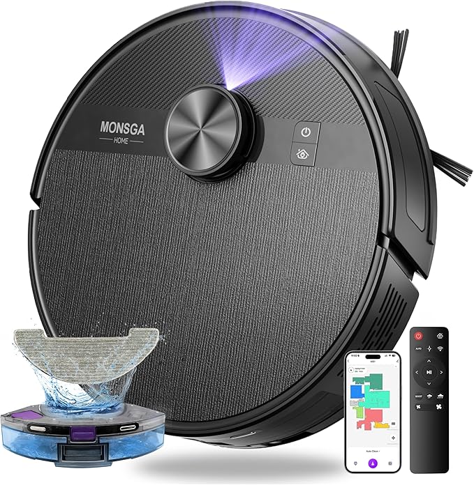 MONSGA Robot Vacuum and Mop Combo, 7000Pa Robotic Vacuum by MONSGA