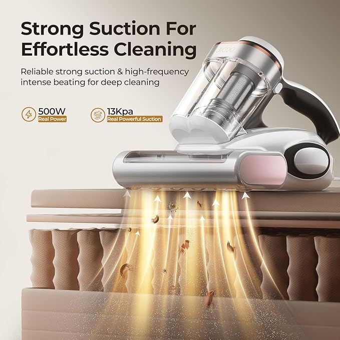 JIGOO Bed Vacuum Cleaner with Dust Sensor, Mattress Vacuum Cleaner with UV & - Image 2