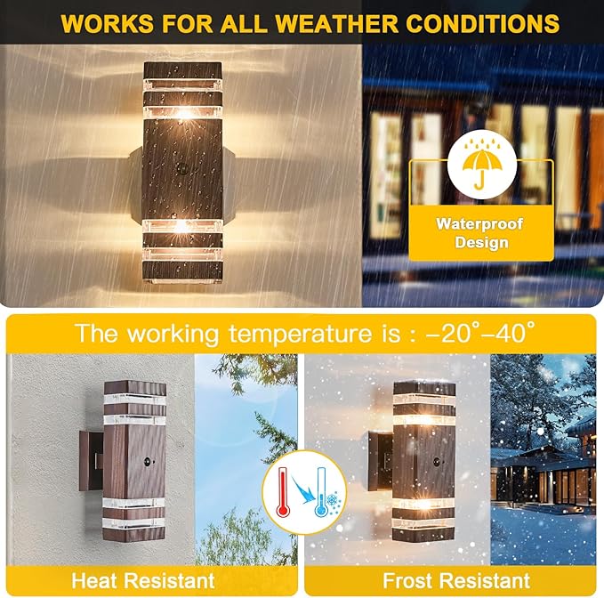 2 Pack Oil Rubbed Bronze Outdoor Wall Lights - Image 5