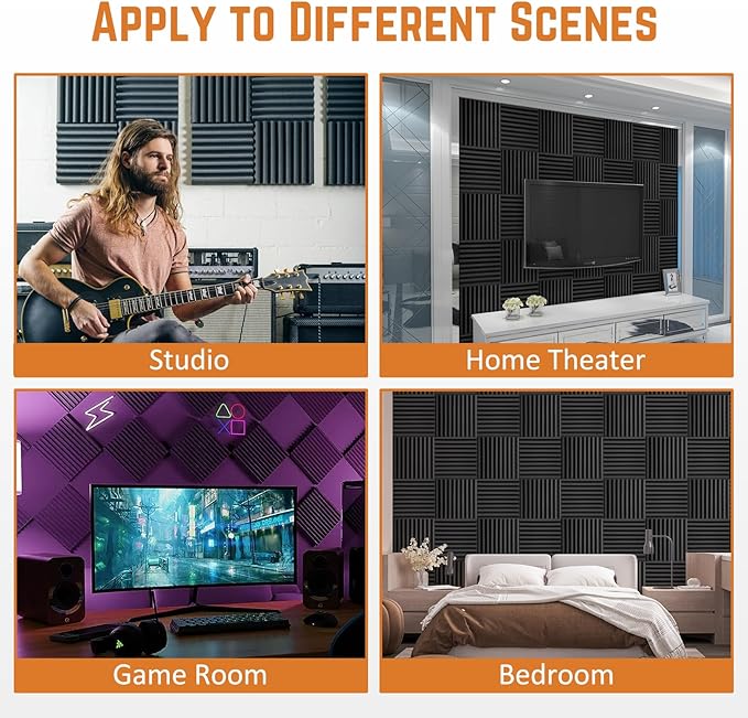 Saiqiang 24 Pack Sound Proof Foam Panels - Image 6