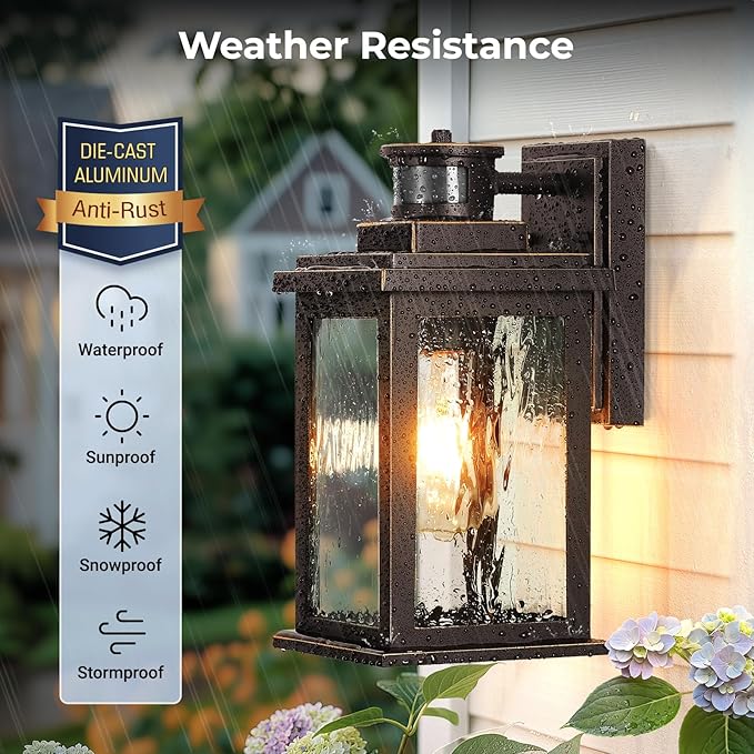 VIANIS Motion Sensor Outdoor Light Fixture, 2 Pack Oil-Rubbed Bronze, - Image 6
