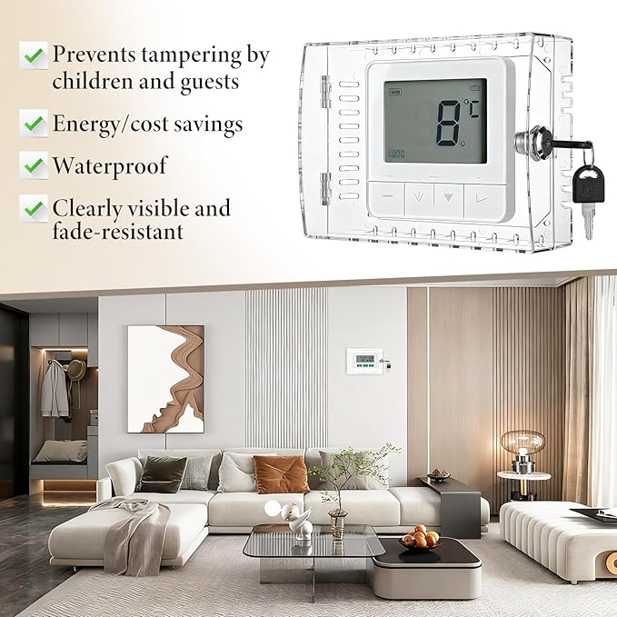 4 PCS Thermostat Lock Box with Key, Universal Thermostat Covers with Locks - Image 4