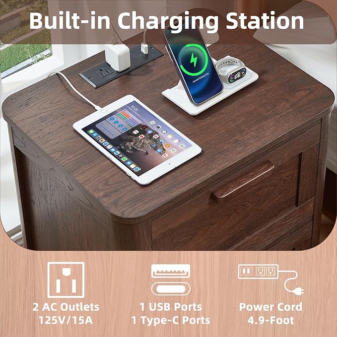 Joaxswe Farmhouse Nightstand Set of 2 - Image 4