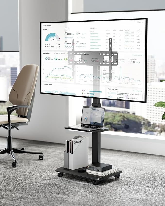ECOTINY Steel Base Rolling TV Stand - Image 8