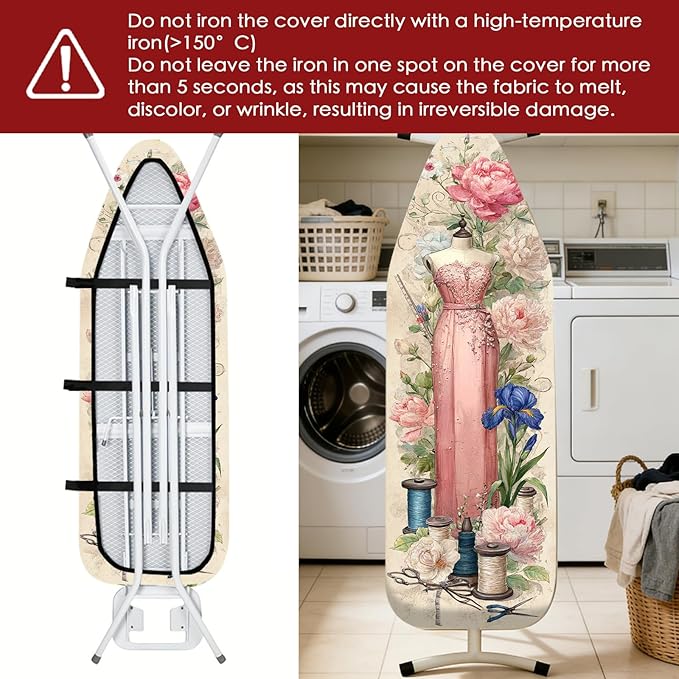 Nuxovilar Ironing Board Cover Needle Cotton 15x54 Inches | Ironing Board Cover - Image 6