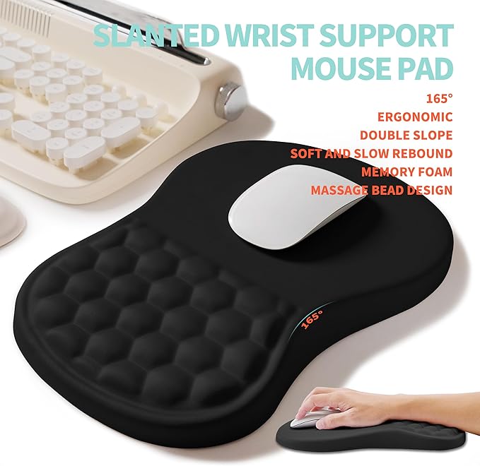KUOSGM 2-in-1 Ergonomic Set, Wave Rise Keyboard Wrist Rest and Massage Bulge - Image 3