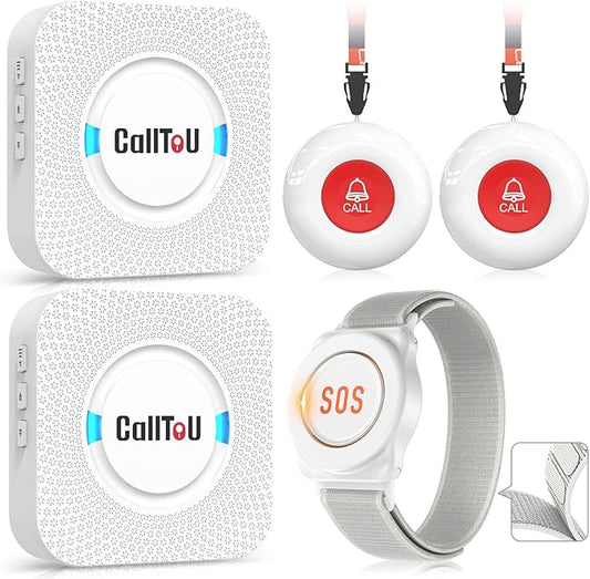 CallToU Caregiver Pager Wireless Call Button Nurse Alert System 500+ Feet by CallToU