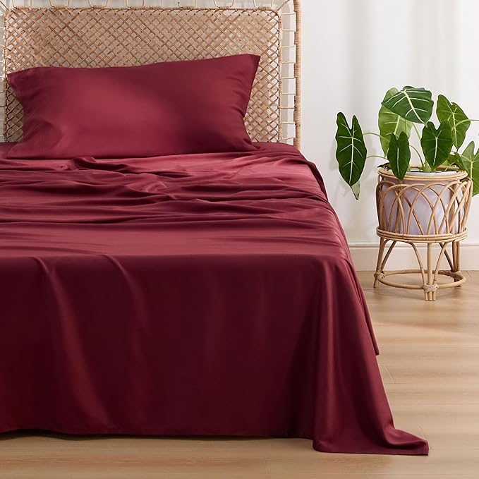 Bedsure Cooling Sheets Twin, Rayon Derived from Bamboo, Breathable & Soft Twin - Image 2