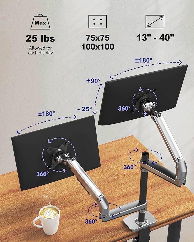 Ergounion Premium Dual Monitor Stand - Image 7