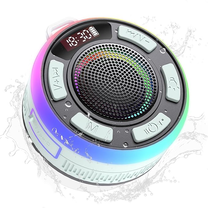 IPX7 Waterproof Shower Bluetooth Speaker, Portable Small Speaker by PRSCFUM