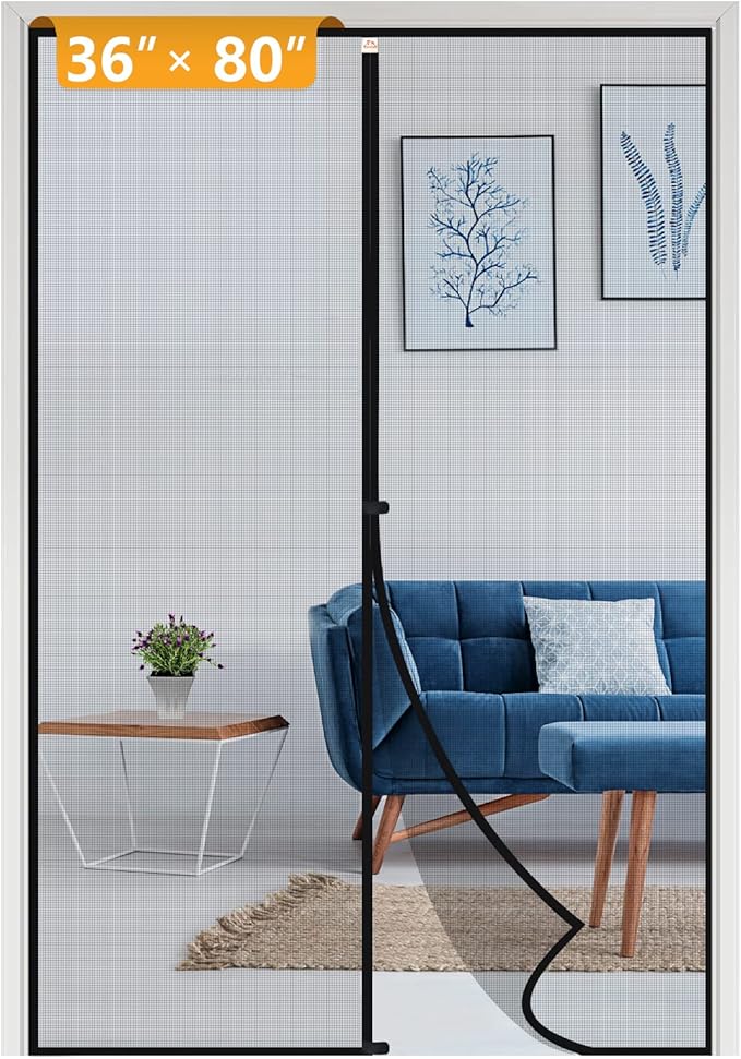 Yotache Magnetic Screen Door for 36"x80" Doors, Screen Size 38"x81" by yotache