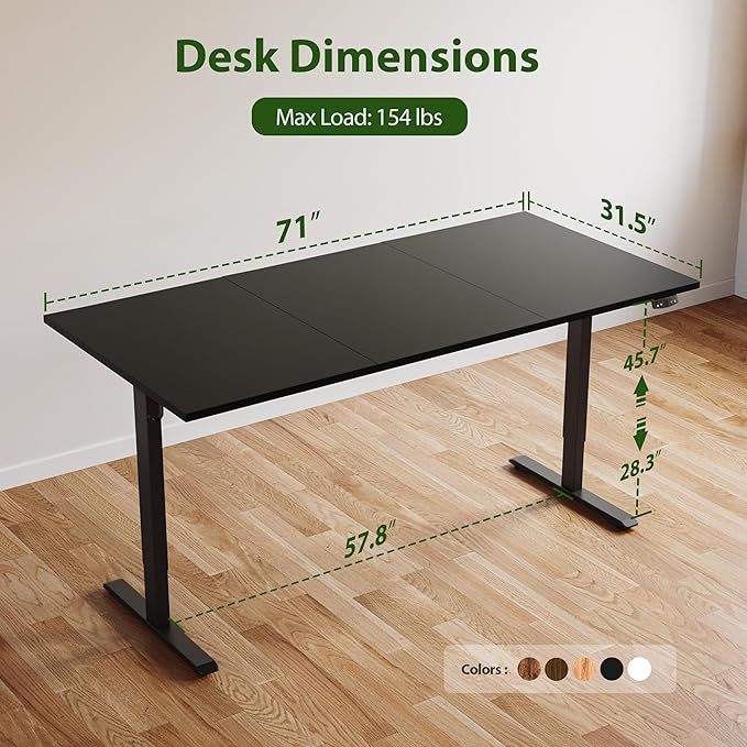 Agilestic Electric Standing Desk, Extra Large 71 x 31.5 Inches Height - Image 3