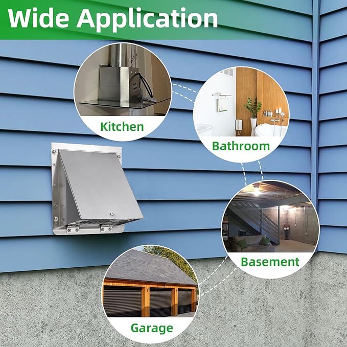10 Inch Wall Vent Exhaust Vent Cover, Hooded Wall Vent - Image 7