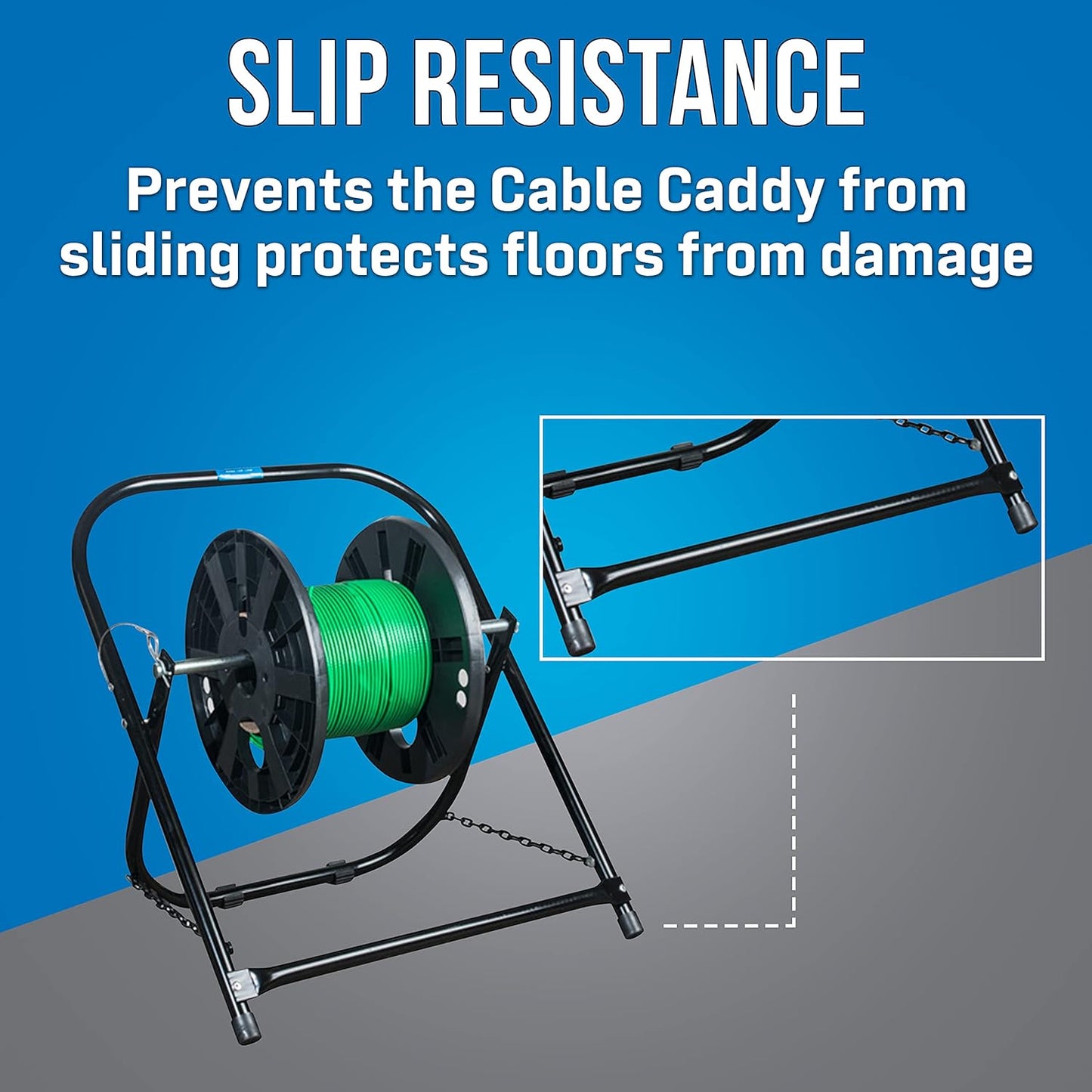 Jonard Tools CC-2721 High Durability Steel Cable Caddy, Holds Cable Reels Up To 20" Diameter and 100 lb Capacity