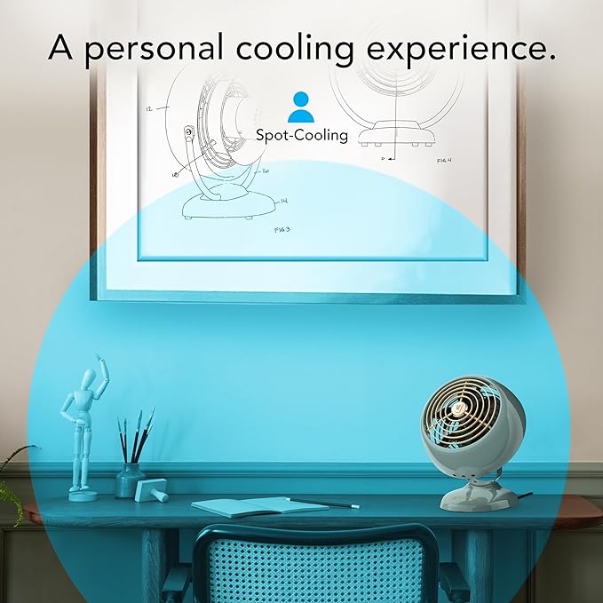 Vornado VFAN™ Mini Fan, Classic Vintage Fan, Retro Metal Air Circulator - Image 4