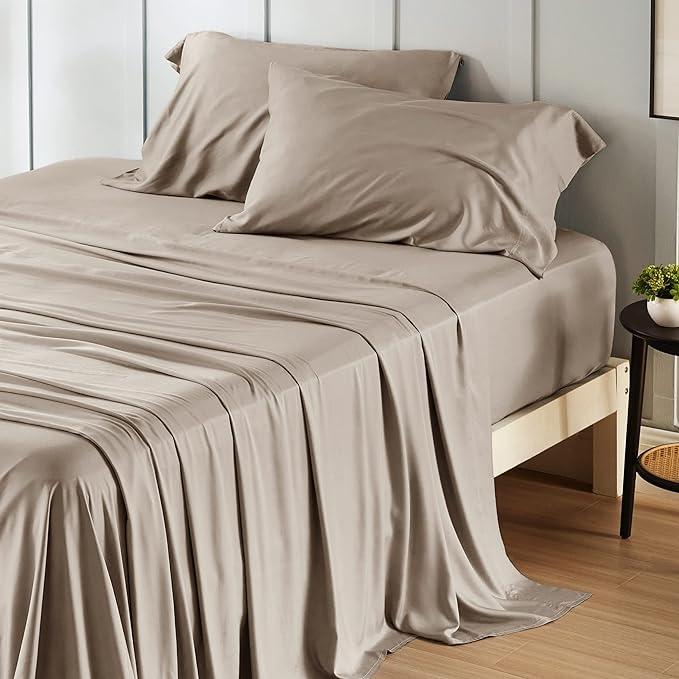 Bedsure Queen Sheet Set, Rayon Derived from Bamboo, Cooling Sheets, Breathable by BEDSURE