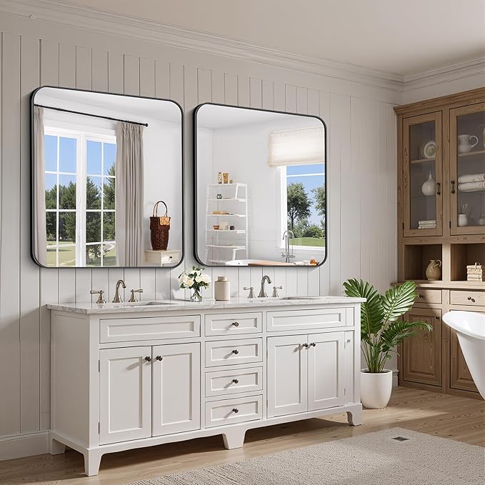 FORBATH Bathroom Mirror 36x40 Inch, Large Rectangular Wall Mirror - Image 3