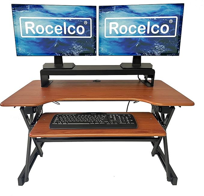 Rocelco 40" Large Height Adjustable Standing Desk Converter - Image 2