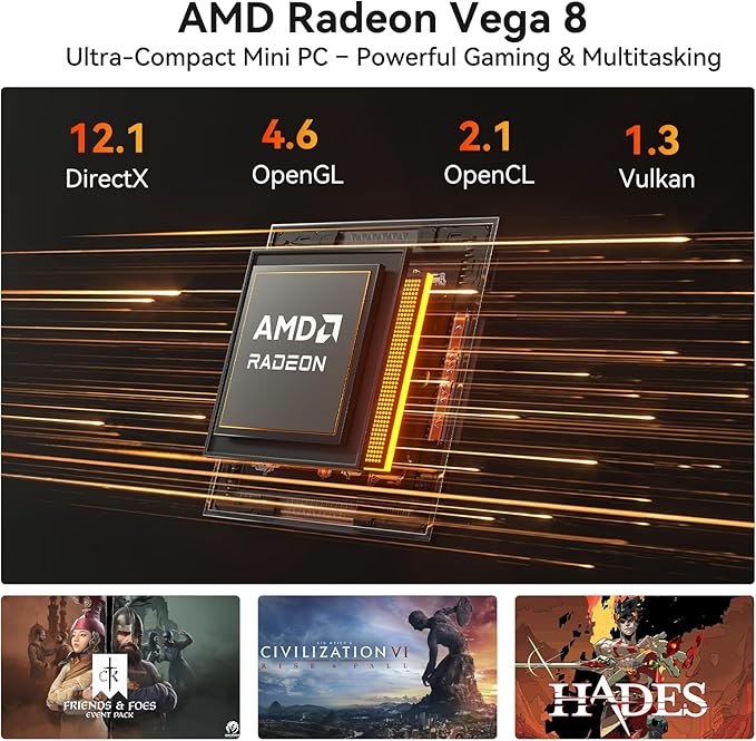 GEEKOM A5 Pro Mini PC with AMD Ryzen 5 7430U, 16GB DDR4 RAM, 1TB NVMe SSD - Image 4