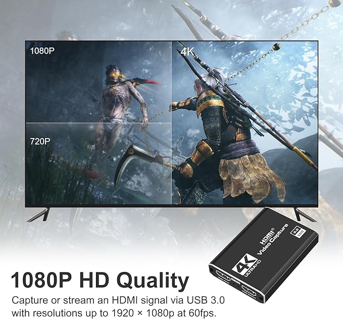 4K HDMI Capture Card USB 3.0 – 1080P 60FPS Gaming & Streaming Video Capture Card - Image 6