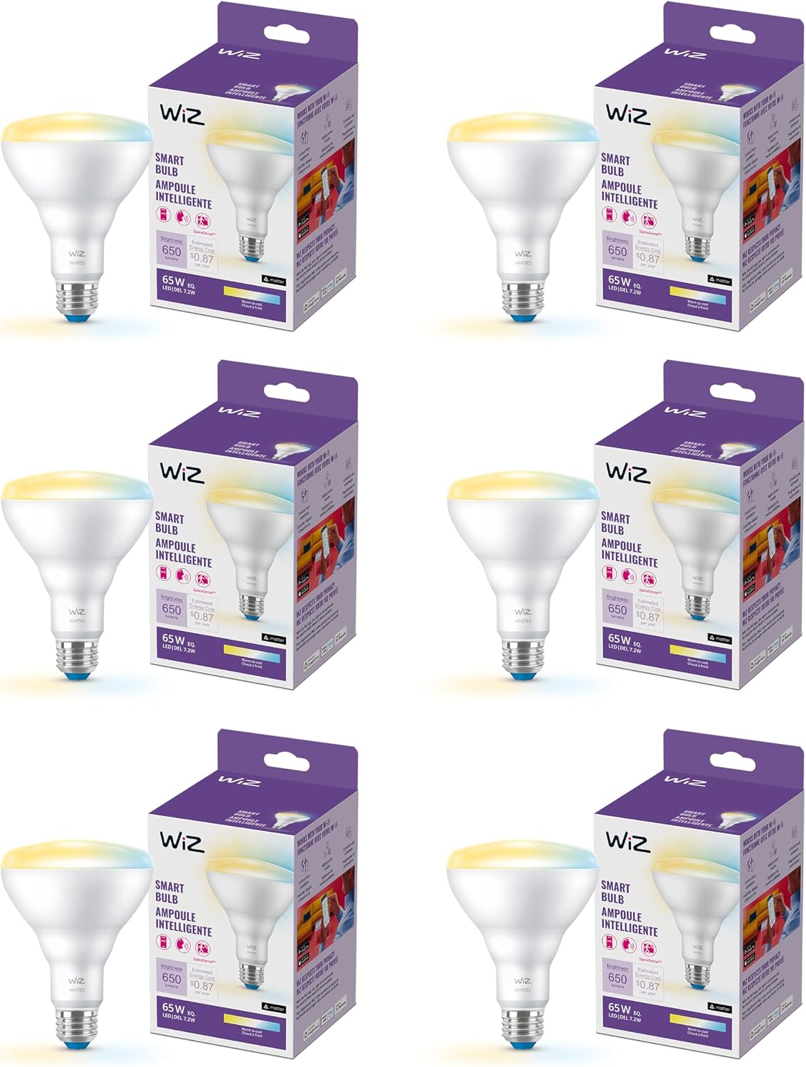 WiZ 65W BR30 Tunable White LED Smart Bulb