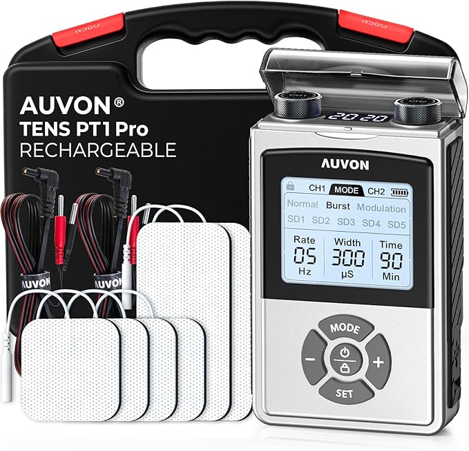 AUVON Rechargeable Digital TENS Unit Muscle Stimulator by AUVON
