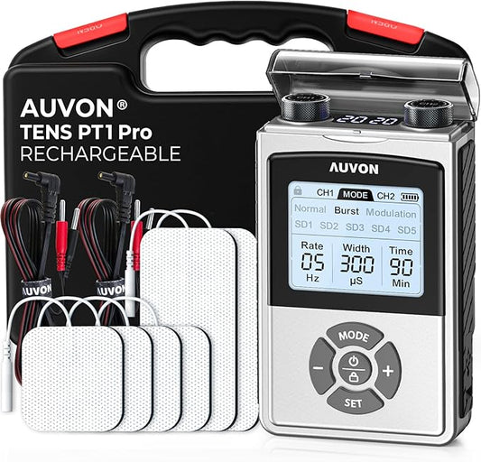 AUVON Rechargeable Digital TENS Unit Muscle Stimulator by AUVON