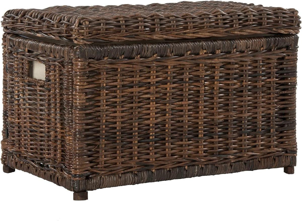 happimess elijah 31" wicker storage trunk footlocker chest, main product view