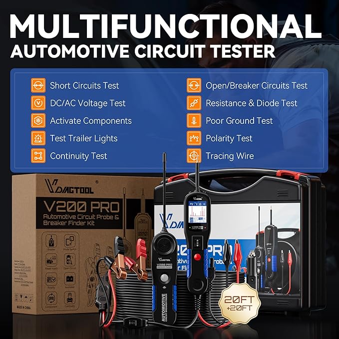 VDIAGTOOL V200 Pro Automotive Power Circuit Probe Tester Breaker Finder Tool - Image 3