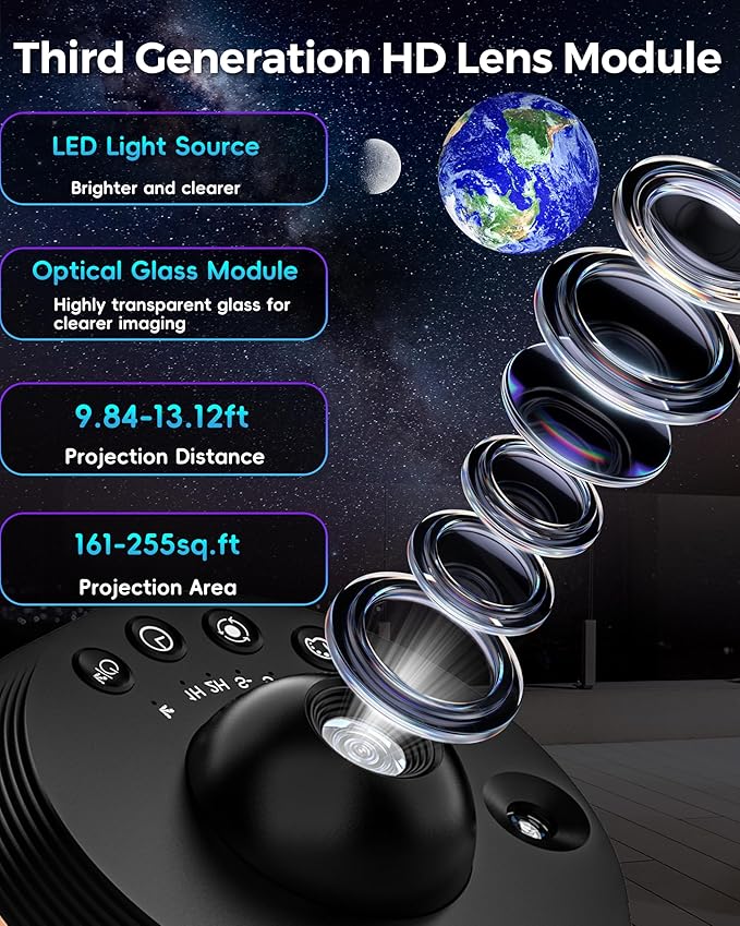 Galaxy Projector for Bedroom, 13 in 1 Home Planetarium Star Constellation - Image 3