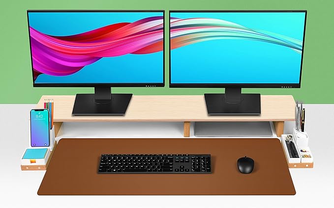 Aothia Leather Desk Pad Protector, Mouse Pad, Office Desk Mat, Non-Slip PU - Image 5