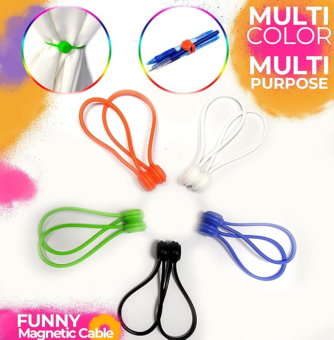 20 Pack Reusable Silicone Magnetic Cable Ties Twist Ties - Image 4