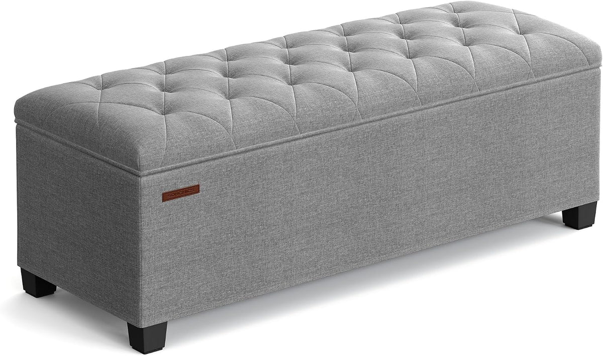 songmics storage ottoman bench, foot rest with legs, main product view