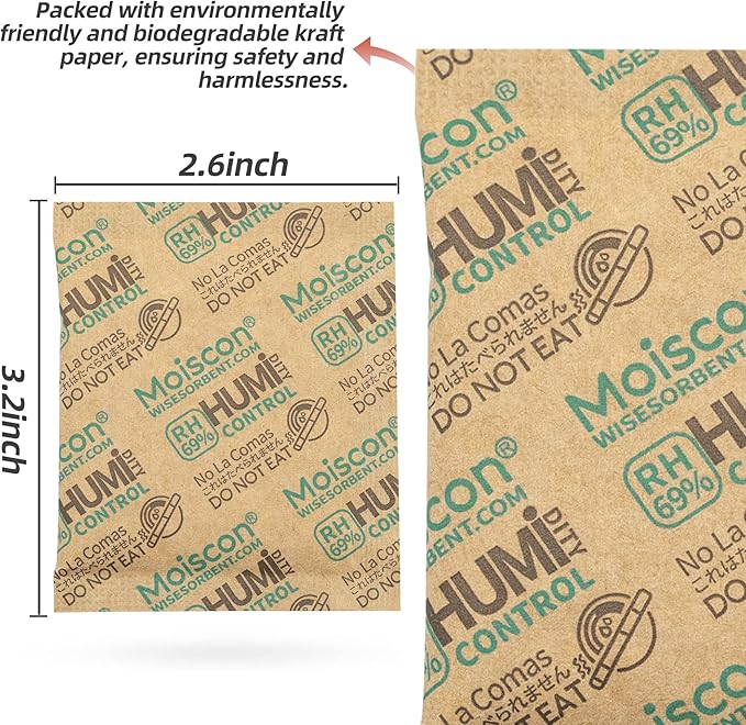 Wisesorb 8 Gram 15 Pack 69% Two-Way Humidity Control Packs - Image 3