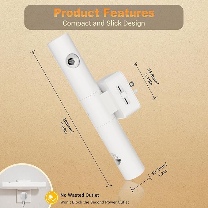 JandCase LED Night Light, Modern Night Lights Plug into Wall, Soft White 3000K - Image 7