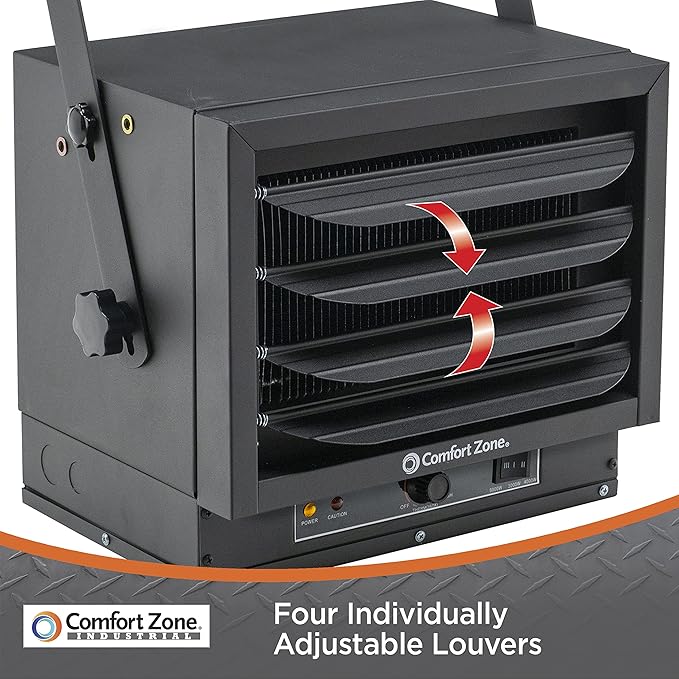 Comfort Zone Hard-Wired Ceiling Mount Garage Electric Space Heater, Fan-Forced - Image 4