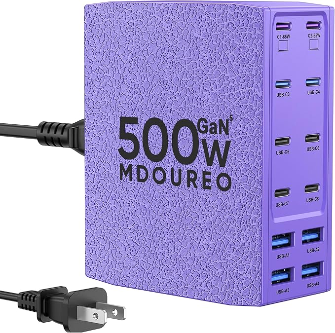 500W USB C Charger Block, 12-Port USB C Charging Station by Unknown