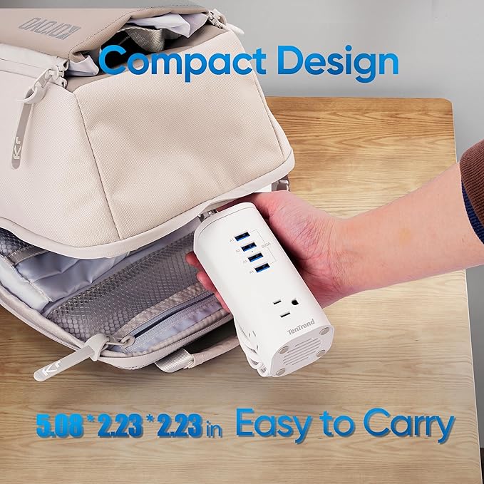 Power Strip Tower Surge Protector, TenTrend Flat Plug Extension Cord - Image 5