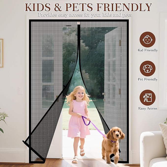 Yotache Magnetic Screen Door Fits 78" Wide x 82" Height, Screen Size 80" W x - Image 7
