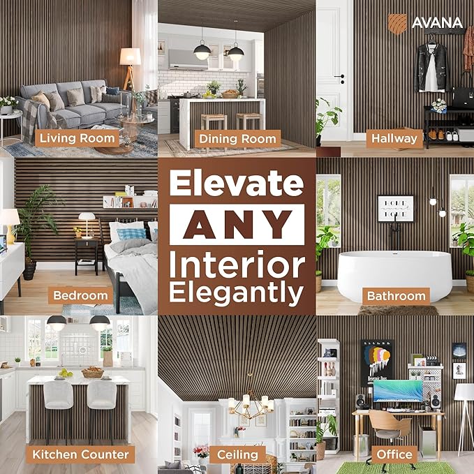Avana Modern Acoustic Wood Wall Panels – 47.2 X 12.6 Inch Walnut Acoustic - Image 3