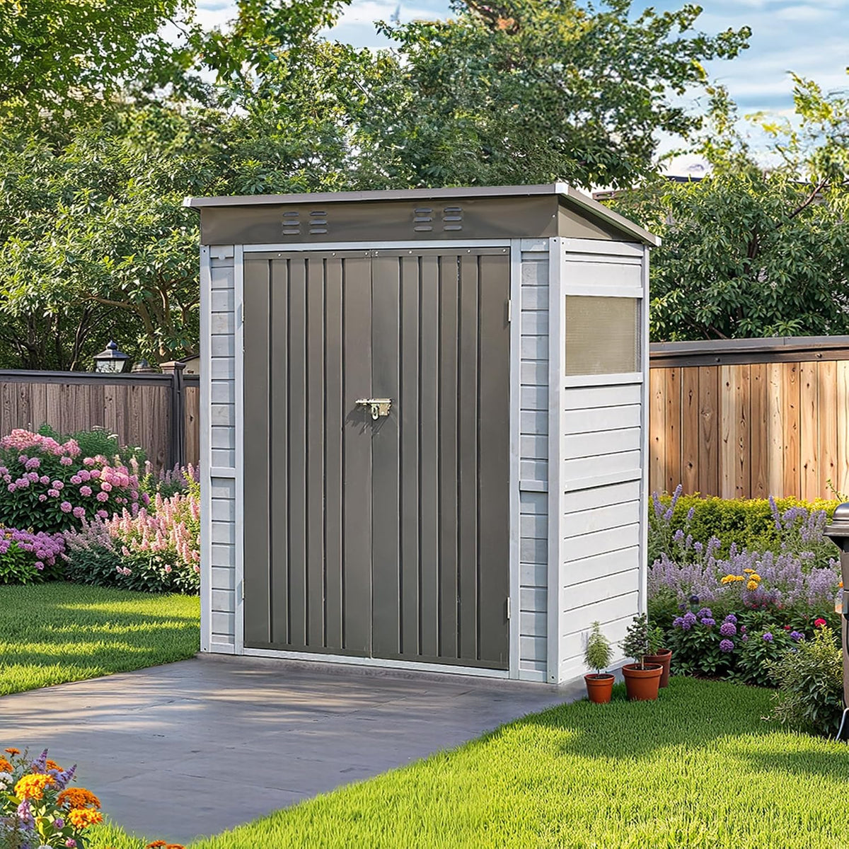 5x3 ft outdoor wood storage shed, garden tool, main product view