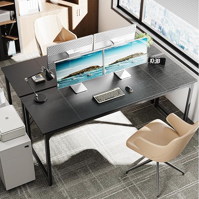 Huuger Computer Desk, 70 Inch Office Desk, Gaming Desk - Image 2