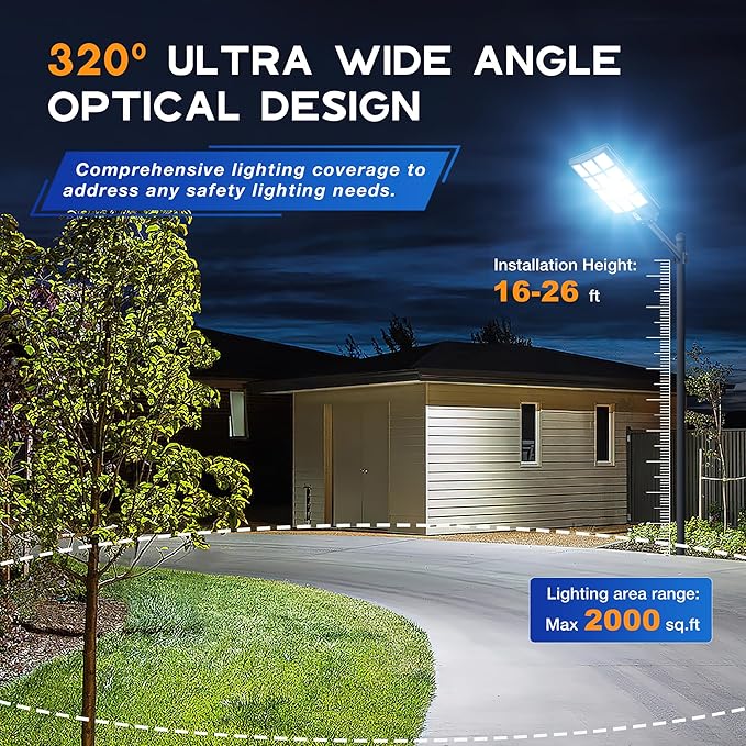 OKPRO Solar Lights Outdoor Waterproof, 8000W Solar Street Light - Image 2