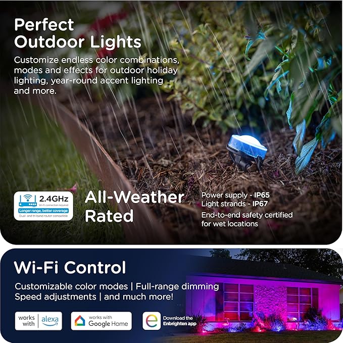 Enbrighten Vibe Eternity Garden Lights, 12 RGBWIC LEDs, Waterproof, Outdoor - Image 4