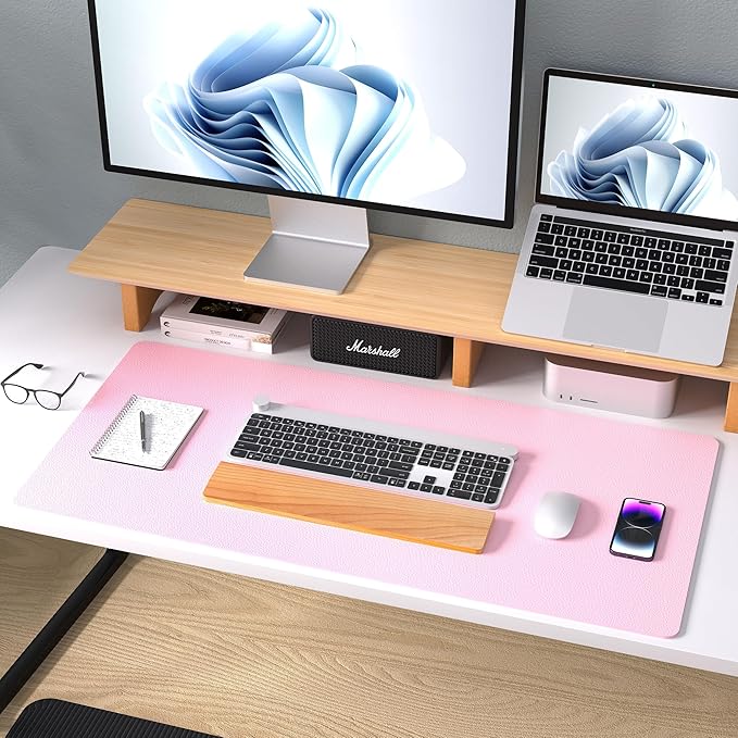 Aothia Leather Desk Pad Protector, Mouse Pad, Office Desk Mat, Non-Slip PU - Image 9