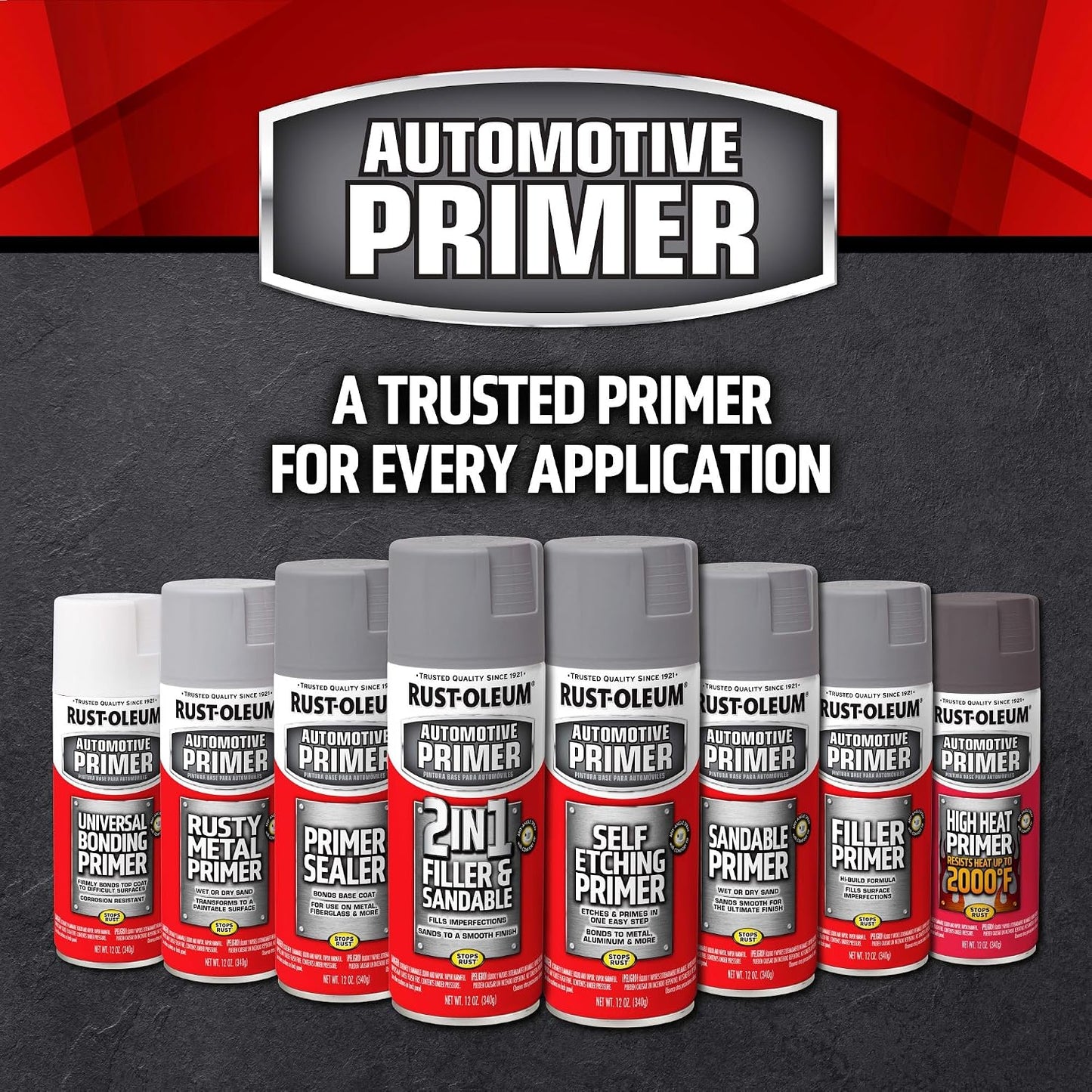 Rust-Oleum 249322 Automotive Self Etching Primer Spray Paint, 12 oz, Dark Green (Pack of 4)