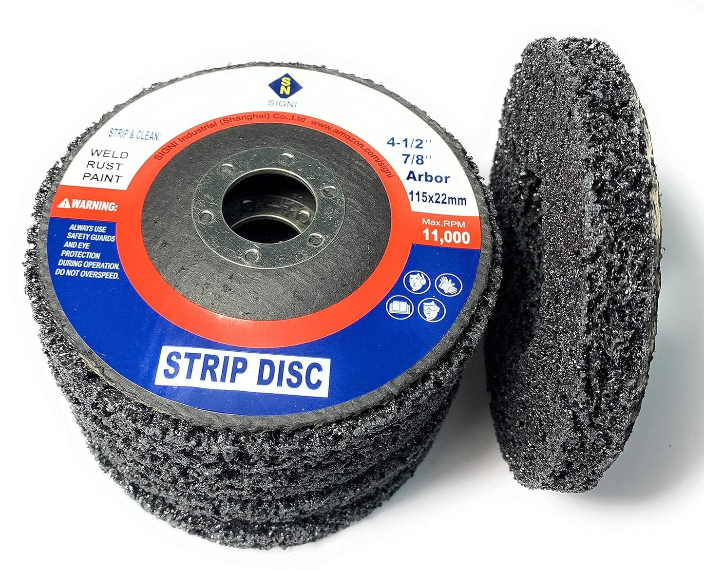 SIGNI 5 Pack 4-1/2" x 7/8" Poly Strip Discs Stripping Wheel for Angle Grinder -Remove Paint, Rust and Clean Welds Oxidation (5 Pack-Black)