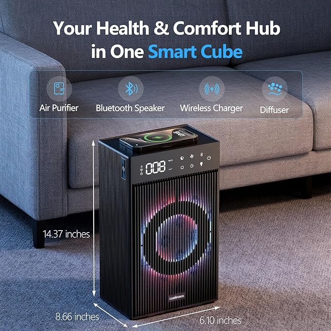 CleanForce Rainbow Cube | World’s First 4-in-1 Space-saving Air Purifier - Image 2