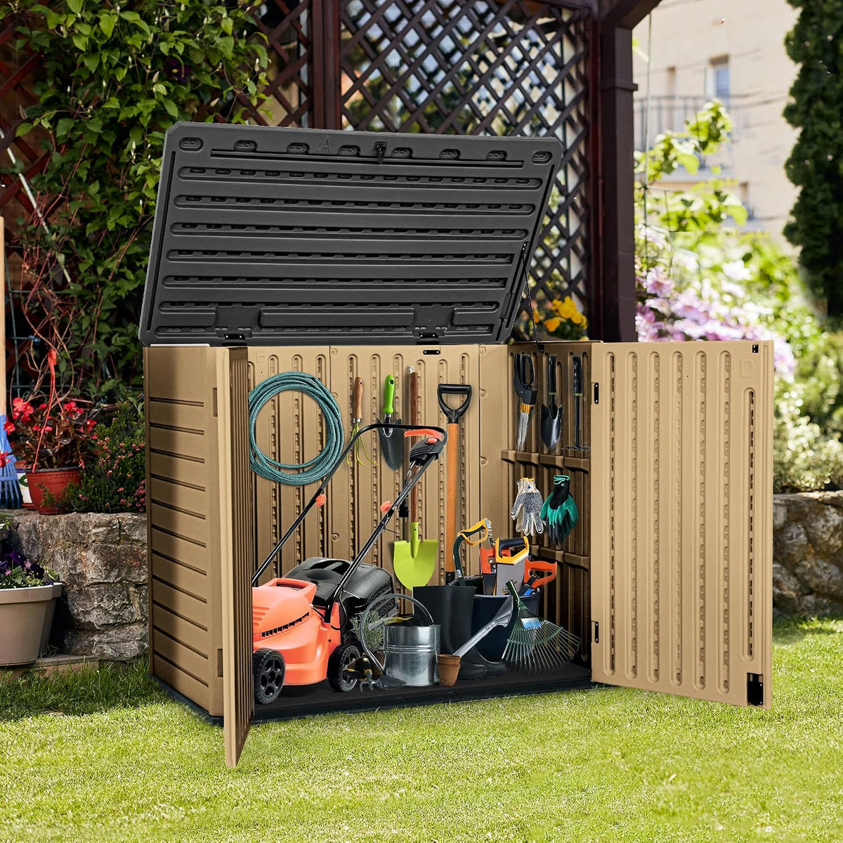 yitahome outdoor resin storage sheds, 39 in height, main product view