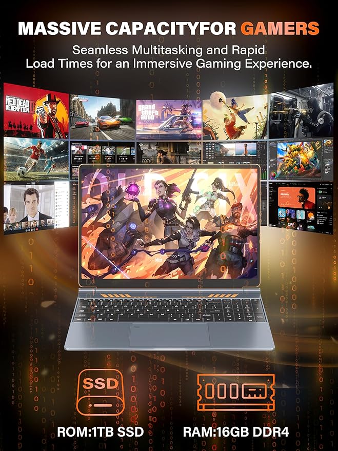 Rumtuk 16" Gaming Laptop Computer - Image 4